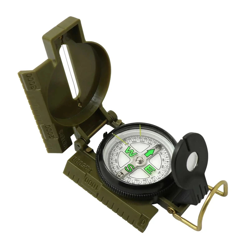 Outdoor Adventure Guide - Bussola Lensatic Portatile Multifunzione con Fosforescenza,