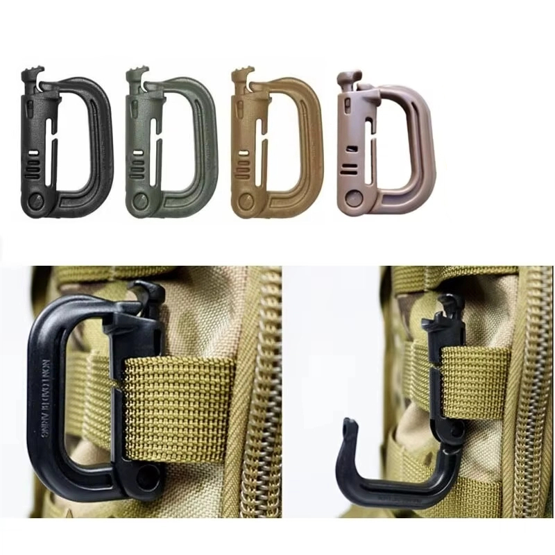 Carabiner Locking D - 2 Pezzi Moschettone MOLLE Tattico con