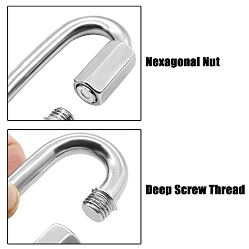 Carabiner Locking D - ABJS Set da 12 Moschettoni a